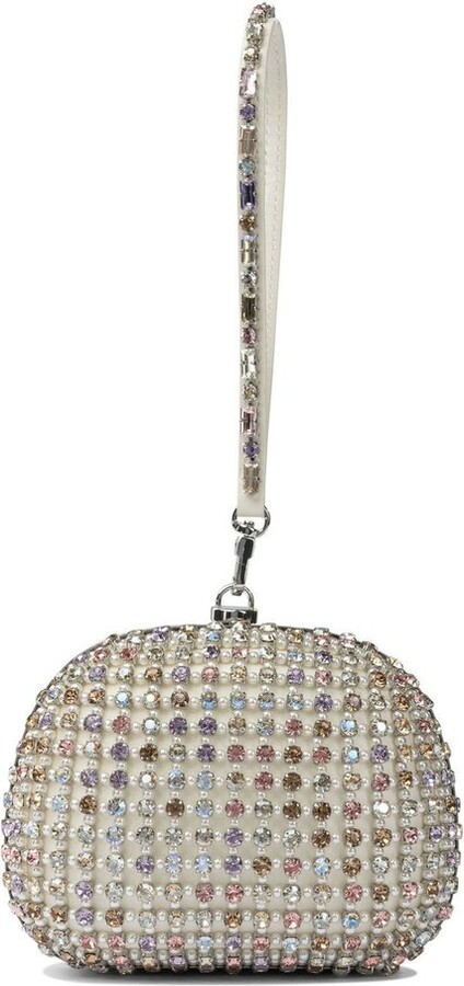 Self-Portrait Embellished Chain-Linked Clutch Bag
