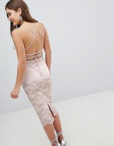 Thumbnail for your product : Asos Design ASOS Delicate Placement Lace Cami Midi Pencil Dress