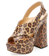 Thumbnail for your product : Charlotte Olympia Elektra Leather Platform Sandal