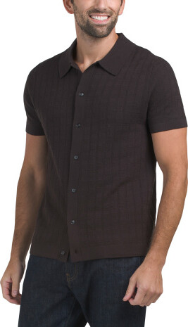 TJMAXX Merino Wool Checker Texture Sweater For Men