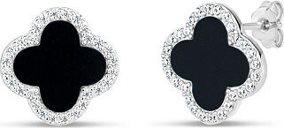 Fine Jewelry Black Onyx Sterling Silver 13mm Curved Stud Earrings