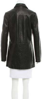 Frame Denim Notched-Lapel Leather Jacket