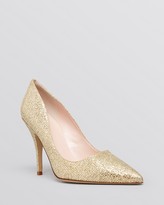Thumbnail for your product : Kate Spade Pointed Toe Pumps - Licorice High Heel Gold