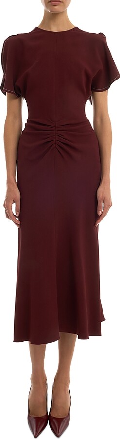 Victoria Beckham Gathered Waist Midi Dress