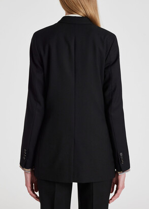 Paul Smith Women's Slim-Fit Black One-Button Wool Tuxedo Blazer