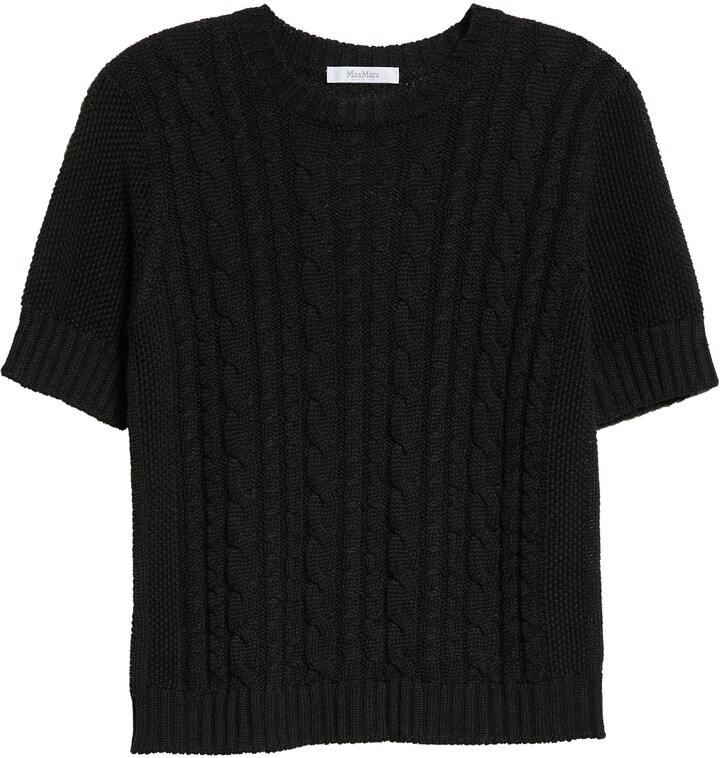 Max Mara Cable Knit Short Sleeve Sweater - ShopStyle