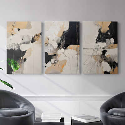 Wexford Home Abstract Series CLXX -Premium Gallery Wrapped Canvas Set -Ready to Hang