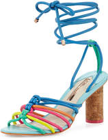 Thumbnail for your product : Sophia Webster Copacabana Strappy Mid-Heel Sandal, Blue/Multi
