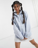 Thumbnail for your product : Weekday Alisa organic blend cotton hoodie in light blue