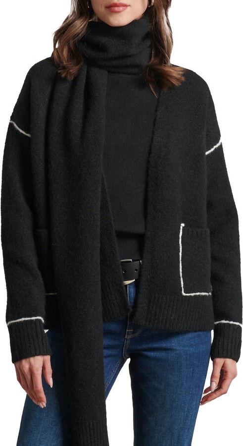 Line Paris Scarf Cardigan In Midnight