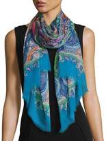 Thumbnail for your product : Etro Dhely Ombre Striped Paisley Silk Scarf