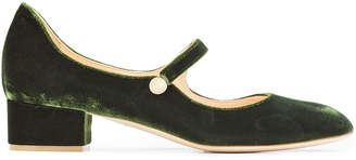 Rupert Sanderson Velvet Mary-Jane heels
