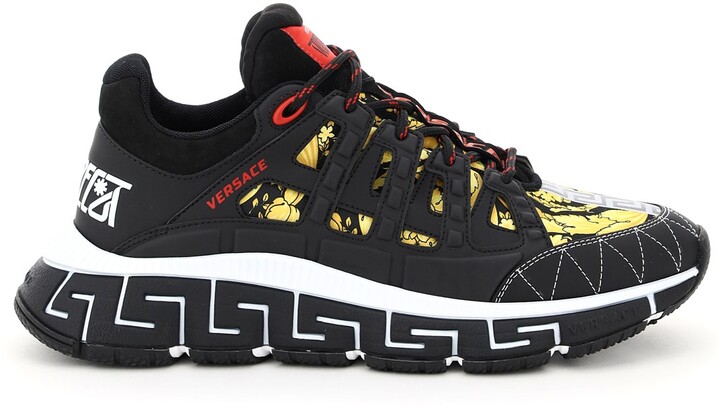 Versace TRIGRECA SNEAKERS 42 Black, Yellow, Red Technical, Leather -  ShopStyle