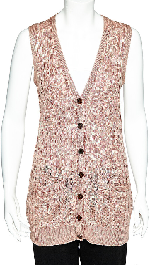 knit sleeveless cardigan