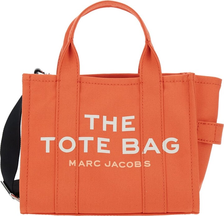 'traveler Handbag' Orange Tote Bag With Logo In Fabric Woman