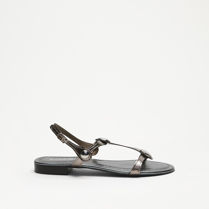 Russell Bromley LAUREN Women's Pewter Disc Trim Sandal ShopStyle