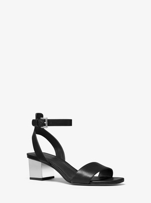 Michael Kors Black Leather Women's Sandals | Shop the world's largest  collection of fashion | ShopStyle
