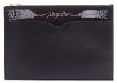 Thumbnail for your product : Olympia Le-Tan Medium Embellished Leather Zip Pouch