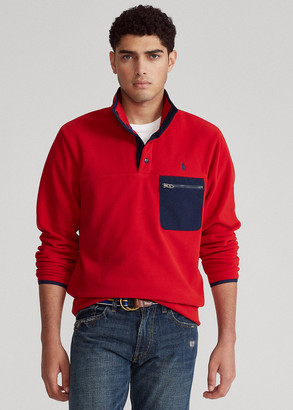 ralph lauren fleece mockneck pullover