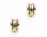 Thumbnail for your product : Hermes Pre-Owned Black Anchor Gold Enamel Gold Earrings
