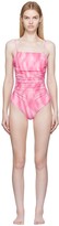 Thumbnail for your product : Ganni Pink Ruched One-Piece Swimsuit