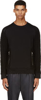 Thumbnail for your product : Balmain Black Cable Knit Sleeve Sweater