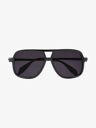 Alexander McQueen Eyewea Black aviator sunglasses