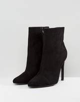 Thumbnail for your product : London Rebel Stiletto Heel Pointed Ankle Boot with Silver Zip