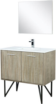 Lexora Lancy 36 in W x 20 in D Bath Vanity Faucet Set & Mirror"