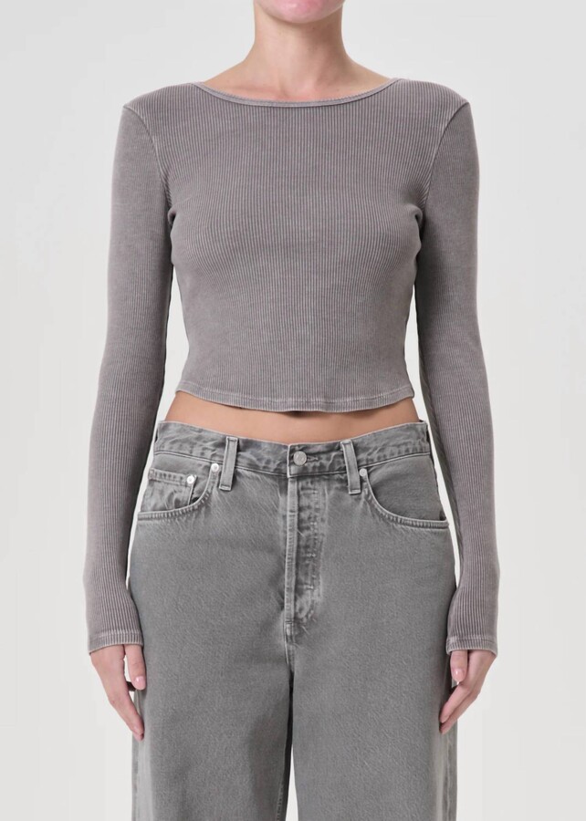 AGOLDE Nova Long Sleeve Tee In Owl