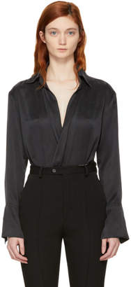 Kiki de Montparnasse Black Silk Wrap Bodysuit