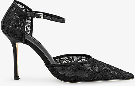 Tony Bianco Womens Black Nina Lace and Leather Pumps Eur 39 / 6 Uk Women