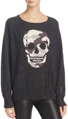 Aqua Cashmere Camo Skull Intarsia Sweater - 100% Exclusive