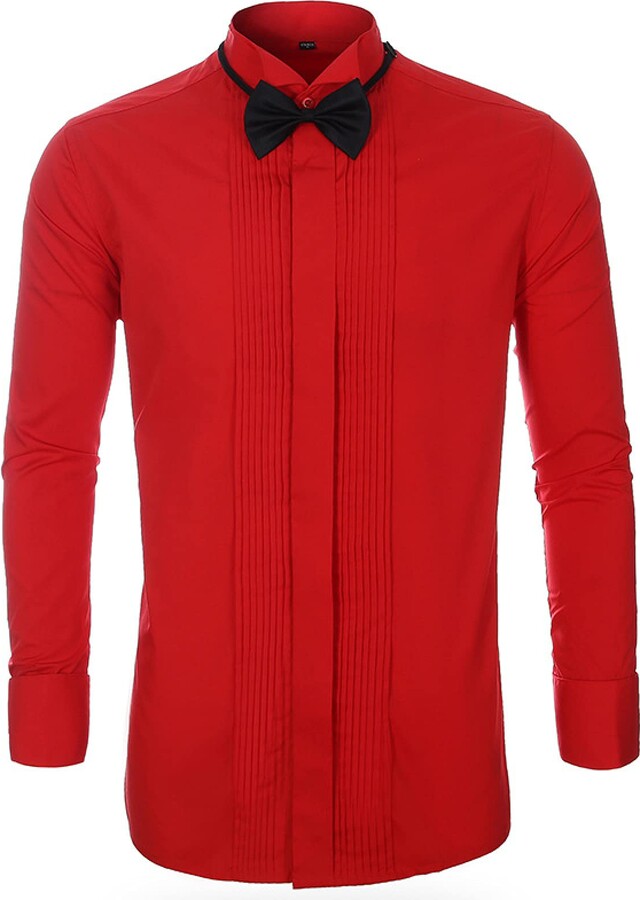legrenier Long Sleeve Shirt red casual look Fashion Formal Shirts Long Sleeve Shirts 
