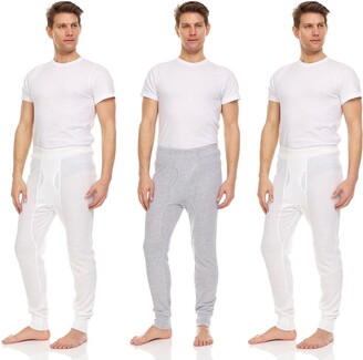 Men's Thermal Light Black 100% Cotton Long Johns (240 GSM) Soft Underwear