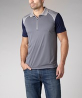 Thumbnail for your product : Denver Hayes Short-Sleeve Driwear 1/4 Zip Striped Polo