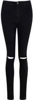 Thumbnail for your product : boohoo High Rise Rip Knee Disco Skinny Jeans