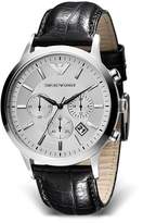 Thumbnail for your product : Giorgio Armani Round Chronograph Watch with Black Strap, 43mm