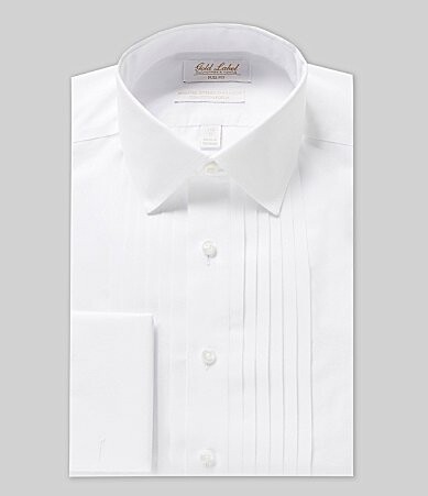 Roundtree & Yorke Gold Label Roundtree Yorke Full-Fit Non-Iron Spread-Collar French Cuff Tuxedo Dress Shirt