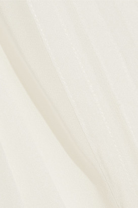 Diane von Furstenberg Jayne Pintucked Silk-chiffon Top - White