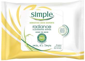 Simple Cleansing Facial Wipes Radiance 25 Count