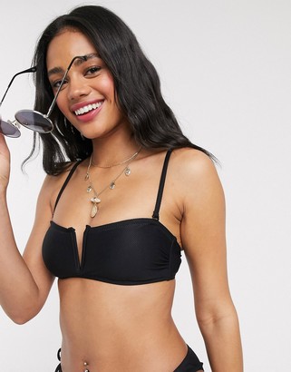 Pimkie v front bikini top in black - ShopStyle Two Piece Swimsuits