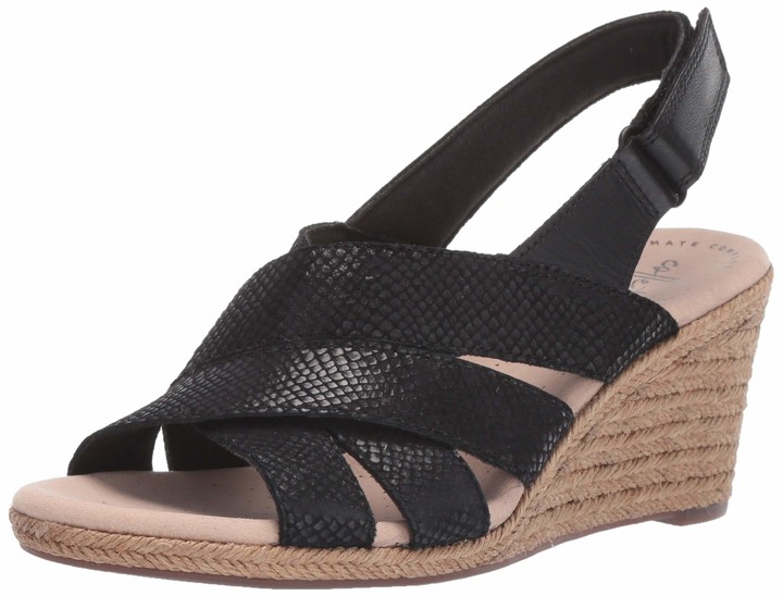 clarks suede wedge sandals
