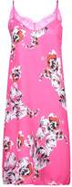 Thumbnail for your product : boohoo Floral Print Lace Trim Slip Dress