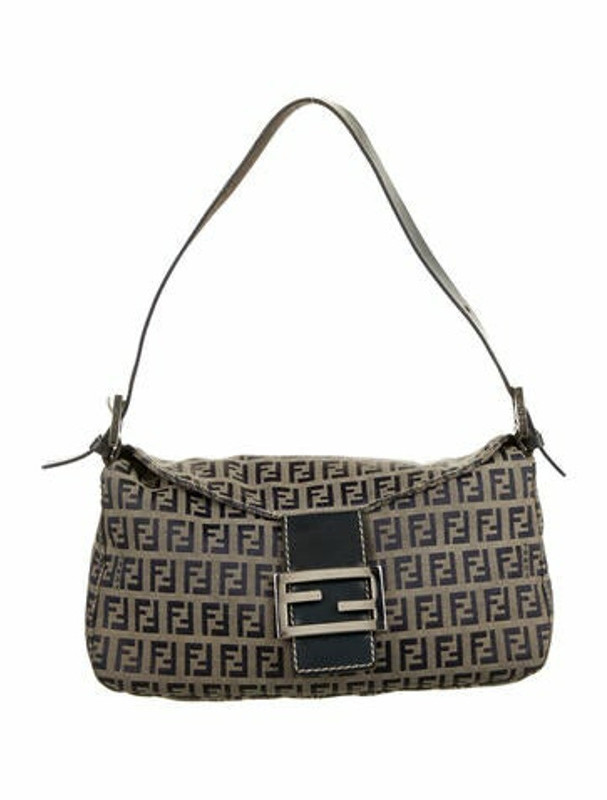 Fendi Zucchino Baguette Navy ShopStyle Shoulder Bags