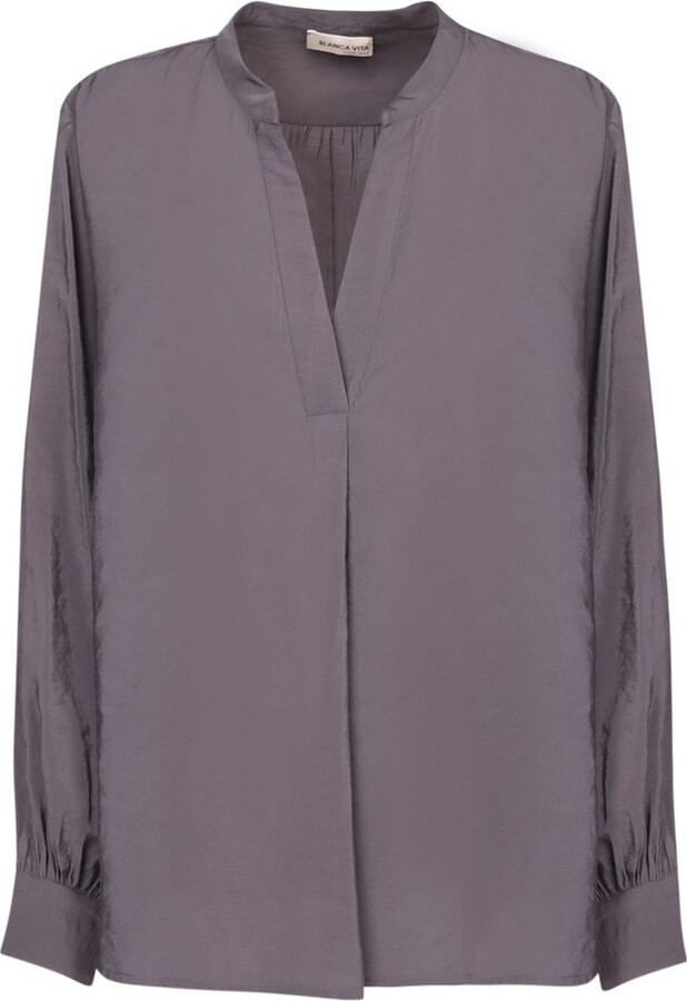 Blanca Vita V-Neck Long-Sleeve Tunic Top