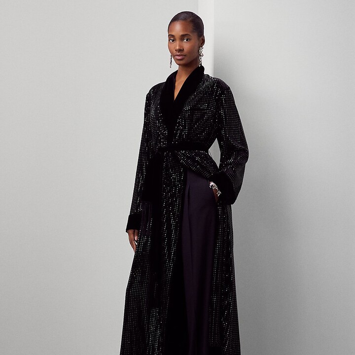 Ralph Lauren Collection Ralph Lauren Sullivan Embellished Velvet Robe