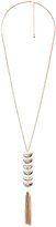 Thumbnail for your product : Charlotte Russe Leaf Chainlink Tassel Drop Necklace