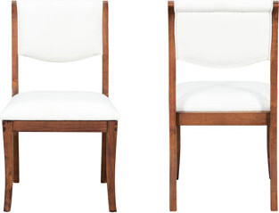 Red Barrel Studio Traditional Elegant Fabric Side Chairs - 2 Dining In Walnut Finish With Solid Hardwood Frame, Curved Lines, Thick Padded Seats And Ergonomic For Entry