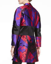 Thumbnail for your product : Smythson Risto Slash-Print Banded Zip-Front Coat
